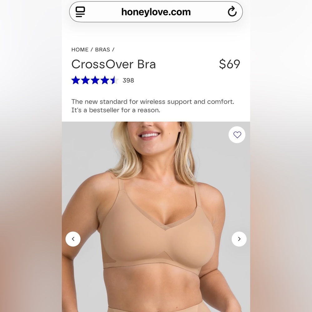 Honeylove Crossover Bra in Tan